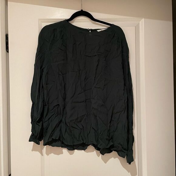H&M Dark Green Work Blouse NWT - Picture 1 of 2